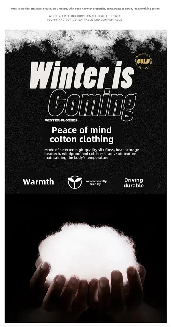 Unisex Winter Hooded Jacket, Thickened Cotton Coat, Windproof & Warm Casual Outerwear