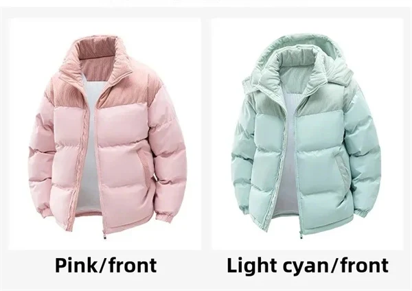 Unisex Winter Hooded Jacket, Thickened Cotton Coat, Windproof & Warm Casual Outerwear