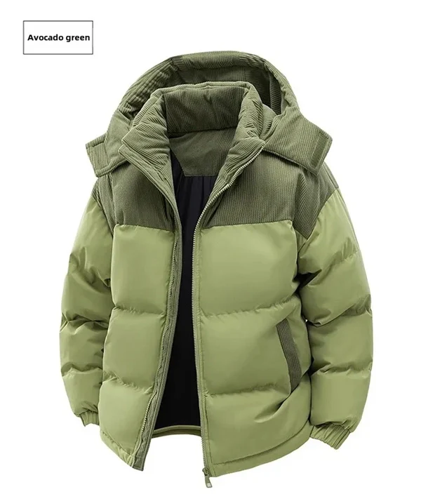 Unisex Winter Hooded Jacket, Thickened Cotton Coat, Windproof & Warm Casual Outerwear