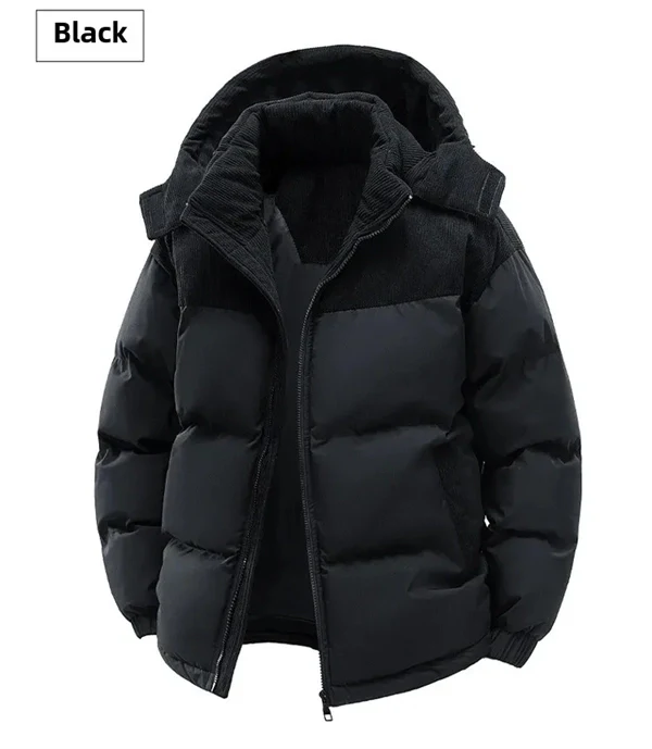 Unisex Winter Hooded Jacket, Thickened Cotton Coat, Windproof & Warm Casual Outerwear