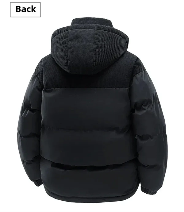 Unisex Winter Hooded Jacket, Thickened Cotton Coat, Windproof & Warm Casual Outerwear
