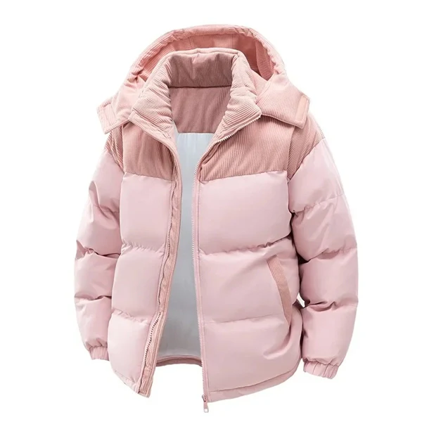 Unisex Winter Hooded Jacket, Thickened Cotton Coat, Windproof & Warm Casual Outerwear