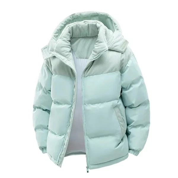 Unisex Winter Hooded Jacket, Thickened Cotton Coat, Windproof & Warm Casual Outerwear