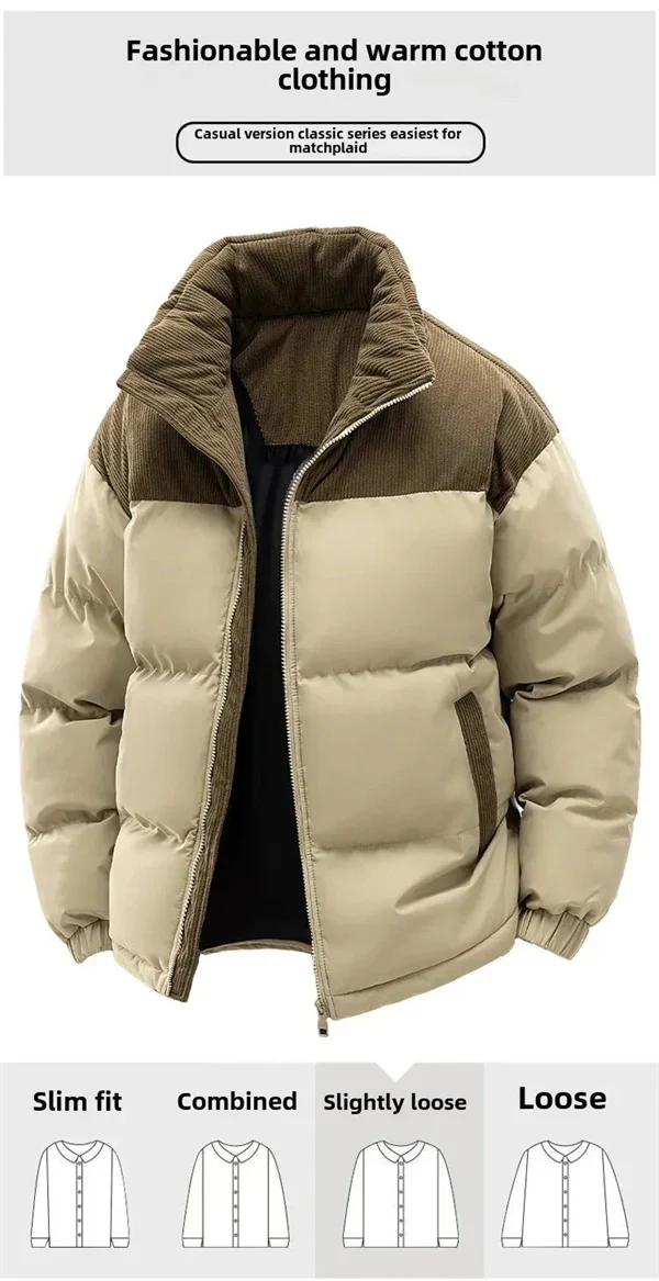 Unisex Winter Hooded Jacket, Thickened Cotton Coat, Windproof & Warm Casual Outerwear