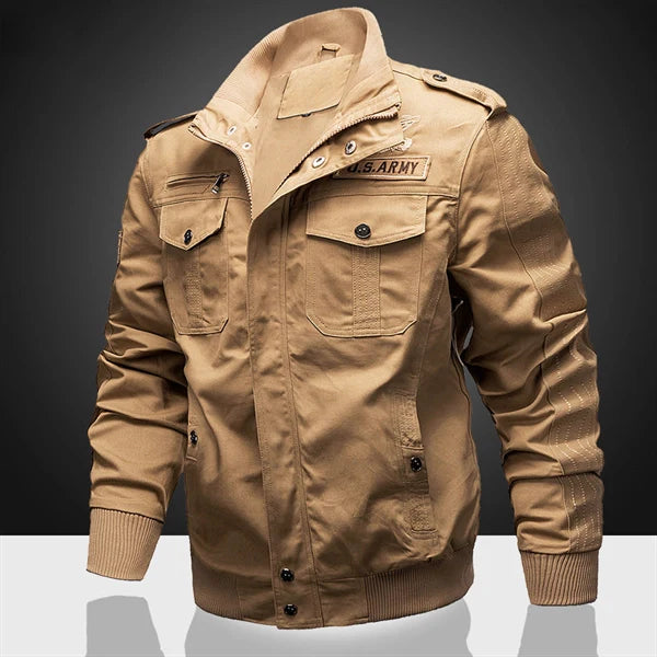 Men’s Winter Military-Style Fleece-Lined Jacket – Warm Tactical Cargo Coat for Fall & Cold Weather