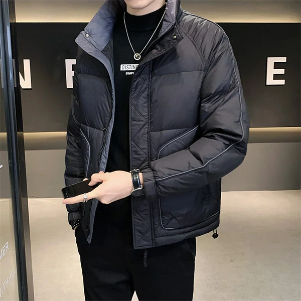 Men’s Winter Puffer Jacket – Lightweight, Warm, Stand Collar, Casual Slim Fit Coat