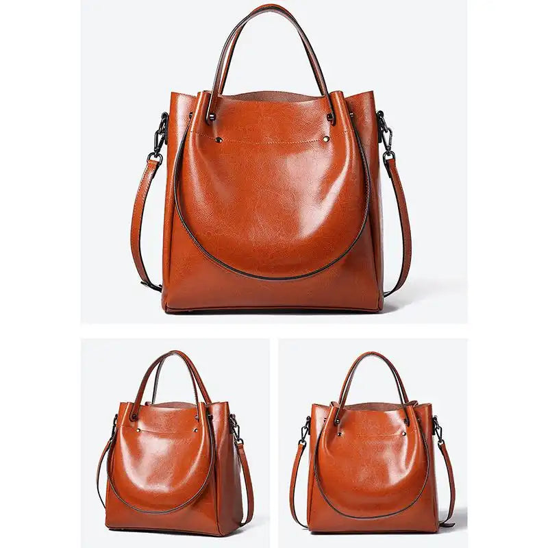 Modern Large Leather Tote Bag for Women Convertible Crossbody Work Purse