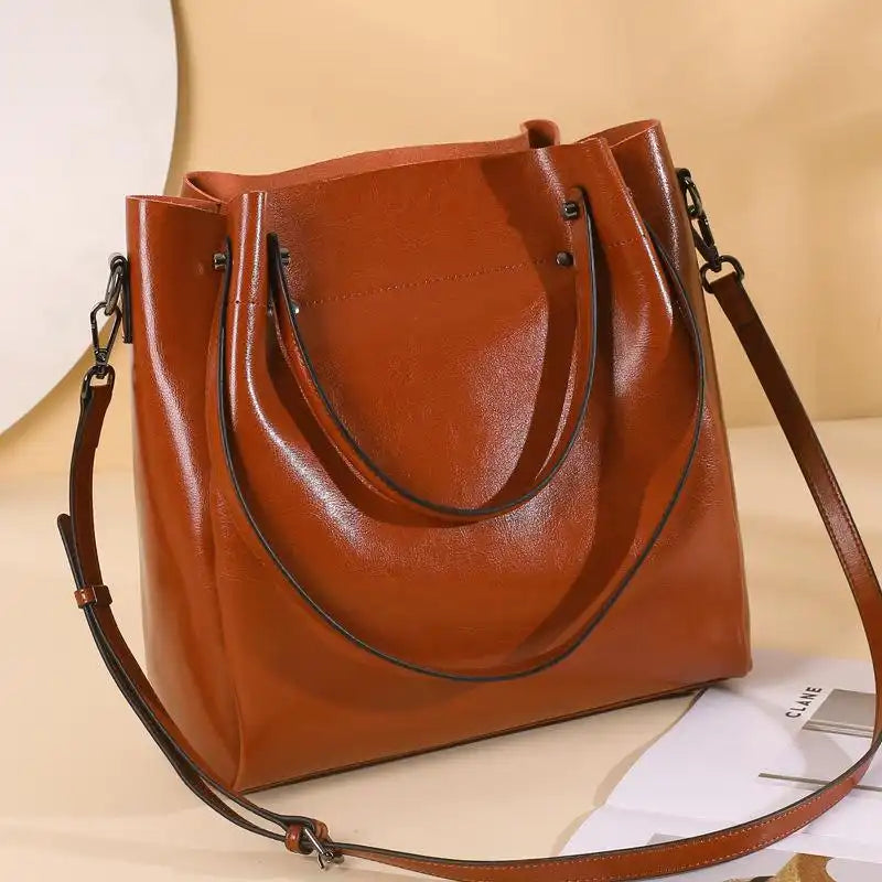 Modern Large Leather Tote Bag for Women Convertible Crossbody Work Purse