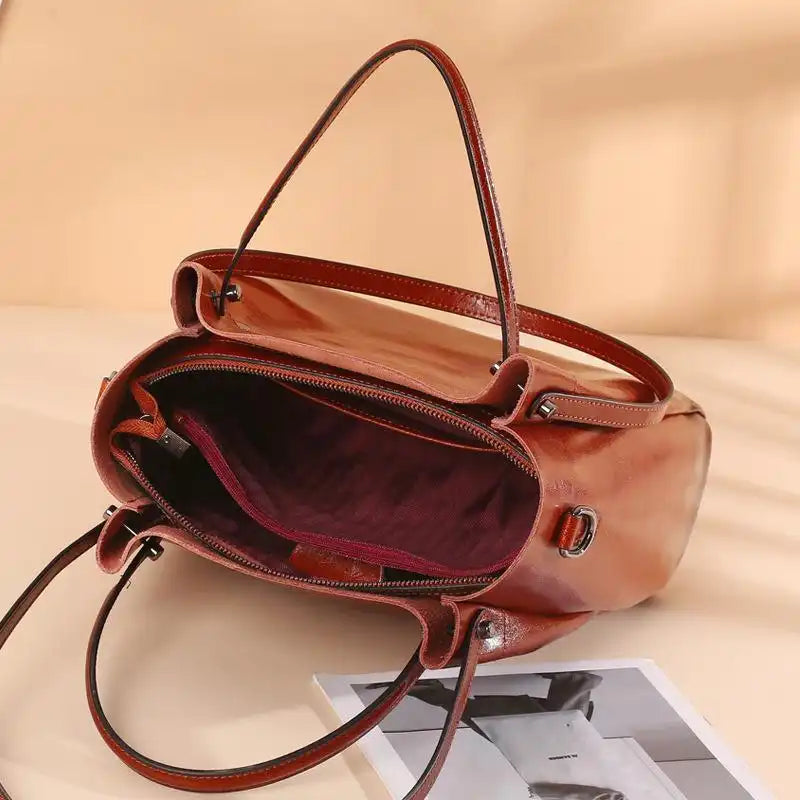 Modern Large Leather Tote Bag for Women Convertible Crossbody Work Purse