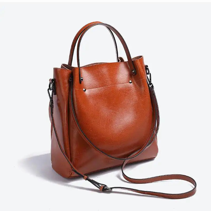 Modern Large Leather Tote Bag for Women Convertible Crossbody Work Purse