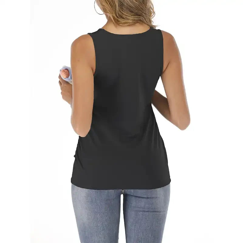 Mom's Kangaroo Carrier Tank - Sleeveless V-Neck Bonding Top