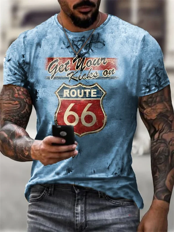 Motorcycle Print T-Shirt