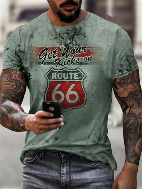 Motorcycle Print T-Shirt
