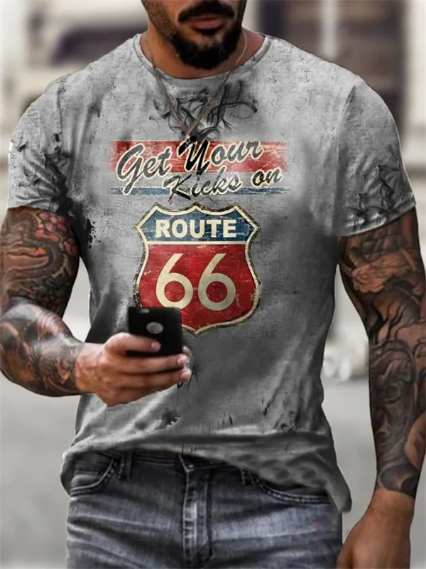 Motorcycle Print T-Shirt