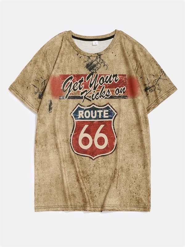 Motorcycle Print T-Shirt