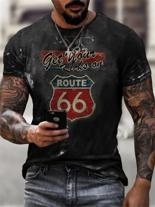 Motorcycle Print T-Shirt