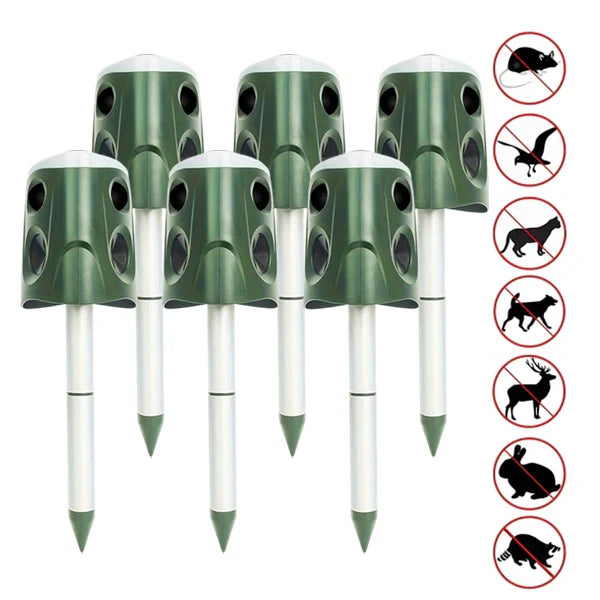360° Multi-Function Bird Repeller – Ultrasonic Animal Deterrent with Triple-Speaker Design Outdoor Pest Control for Mice, Birds, and Squirrel