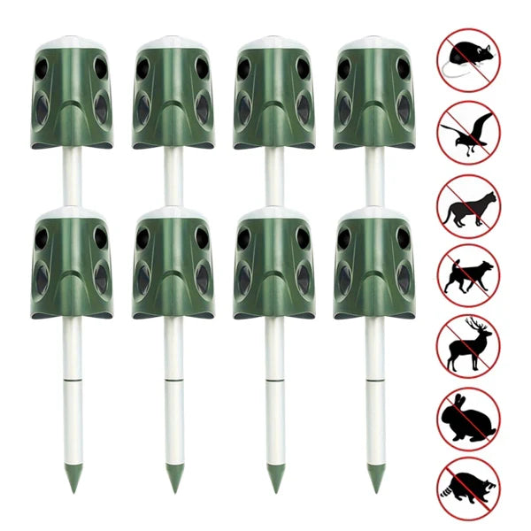 360° Multi-Function Bird Repeller – Ultrasonic Animal Deterrent with Triple-Speaker Design Outdoor Pest Control for Mice, Birds, and Squirrel