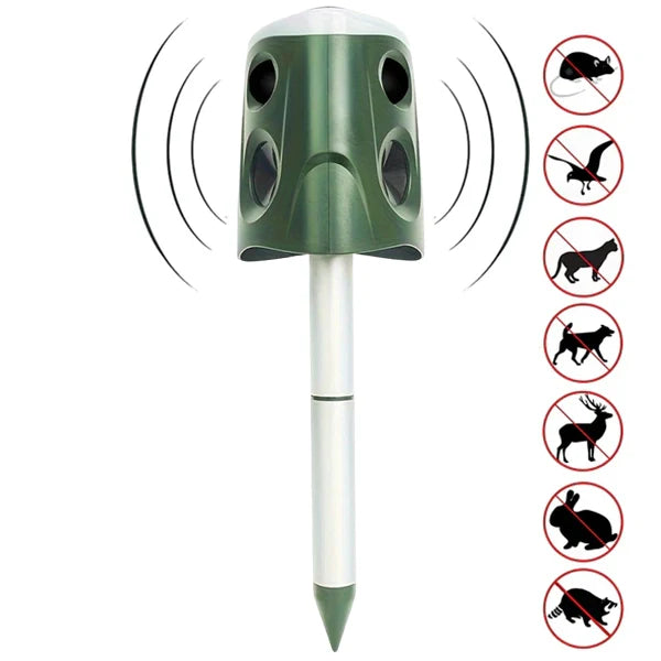 360° Multi-Function Bird Repeller – Ultrasonic Animal Deterrent with Triple-Speaker Design Outdoor Pest Control for Mice, Birds, and Squirrel