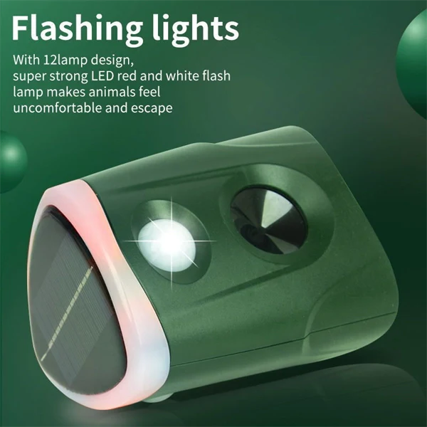 360° Multi-Function Bird Repeller – Ultrasonic Animal Deterrent with Triple-Speaker Design Outdoor Pest Control for Mice, Birds, and Squirrel