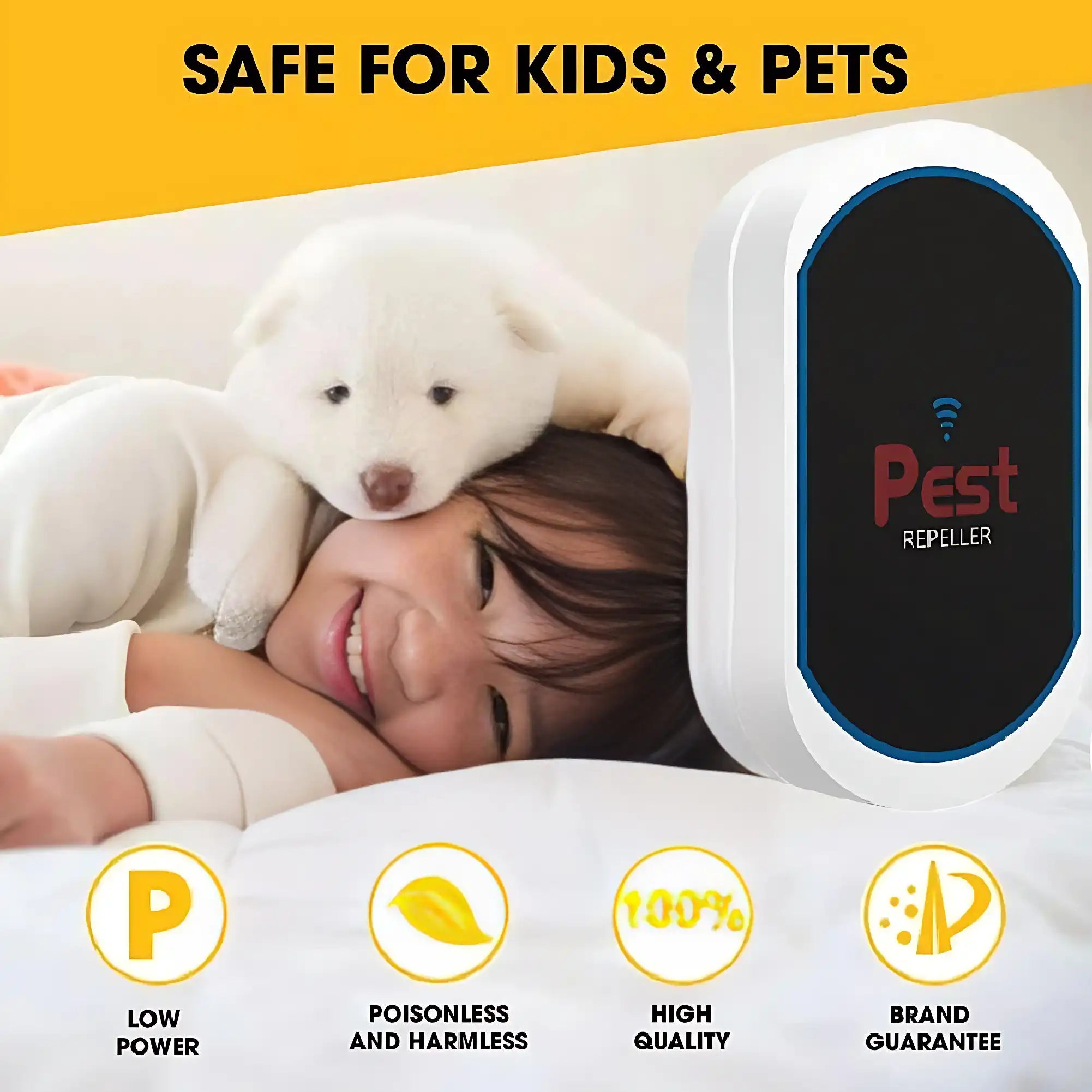 Multifunctional Ultrasonic Silent Electronic Pest Repeller - Repels Mosquitoes, Cockroaches, Spiders, Bats