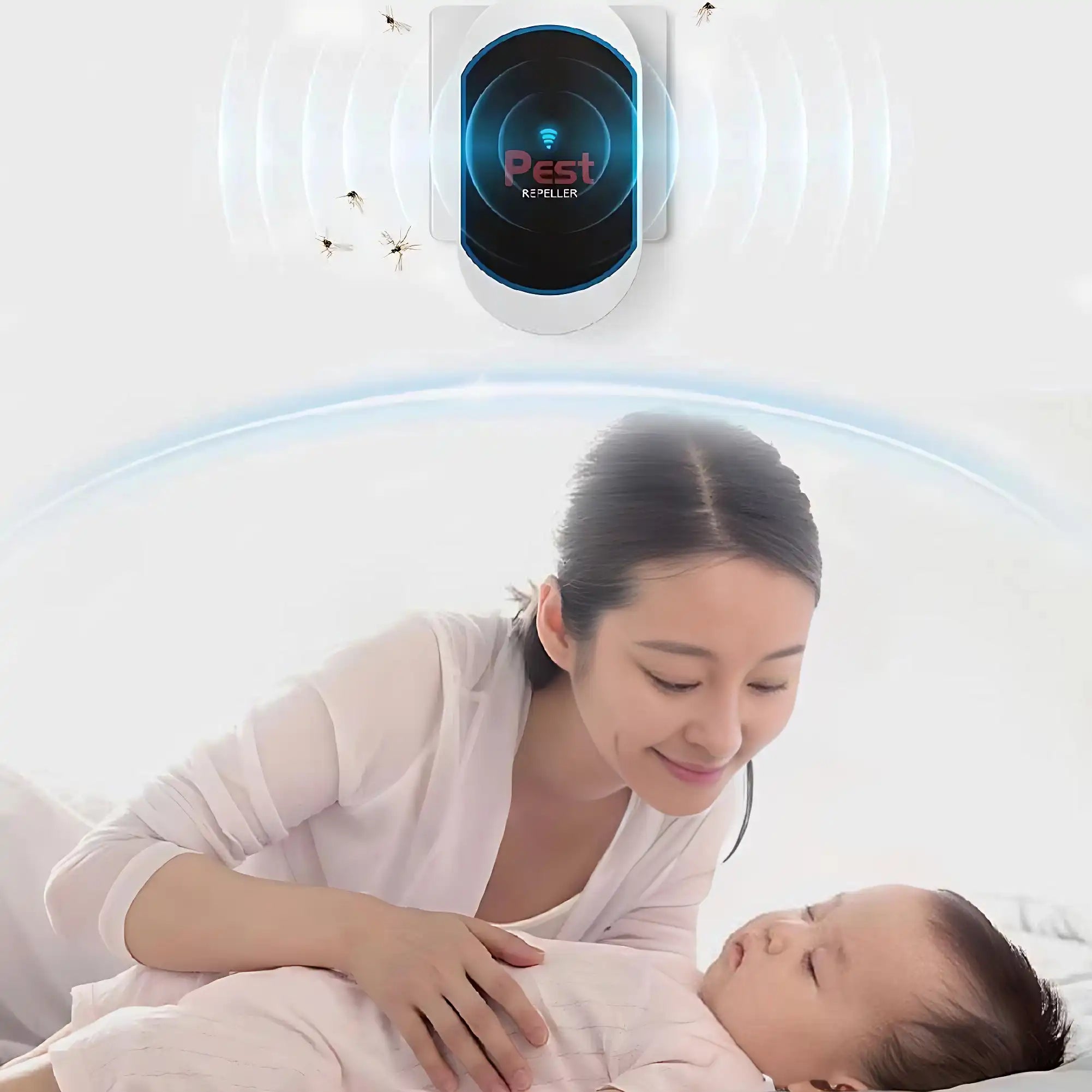 Multifunctional Ultrasonic Silent Electronic Pest Repeller - Repels Mosquitoes, Cockroaches, Spiders, Bats