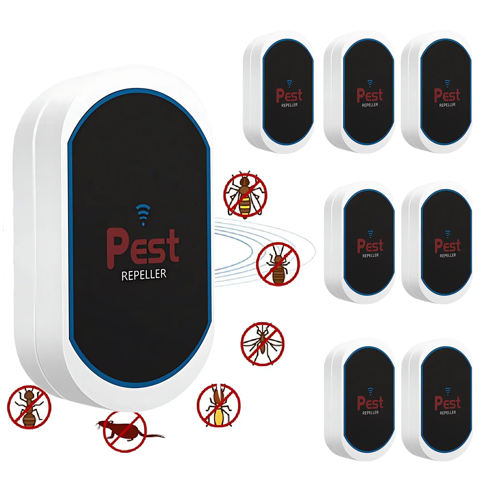 Multifunctional Ultrasonic Silent Electronic Pest Repeller - Repels Mosquitoes, Cockroaches, Spiders, Bats