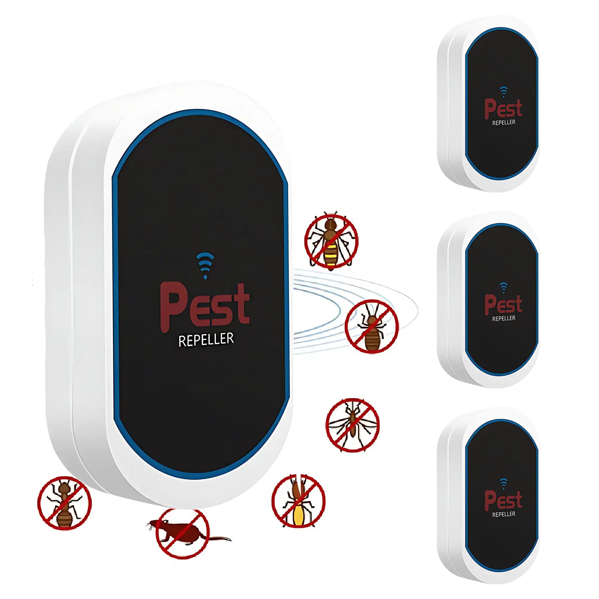 Multifunctional Ultrasonic Silent Electronic Pest Repeller - Repels Mosquitoes, Cockroaches, Spiders, Bats