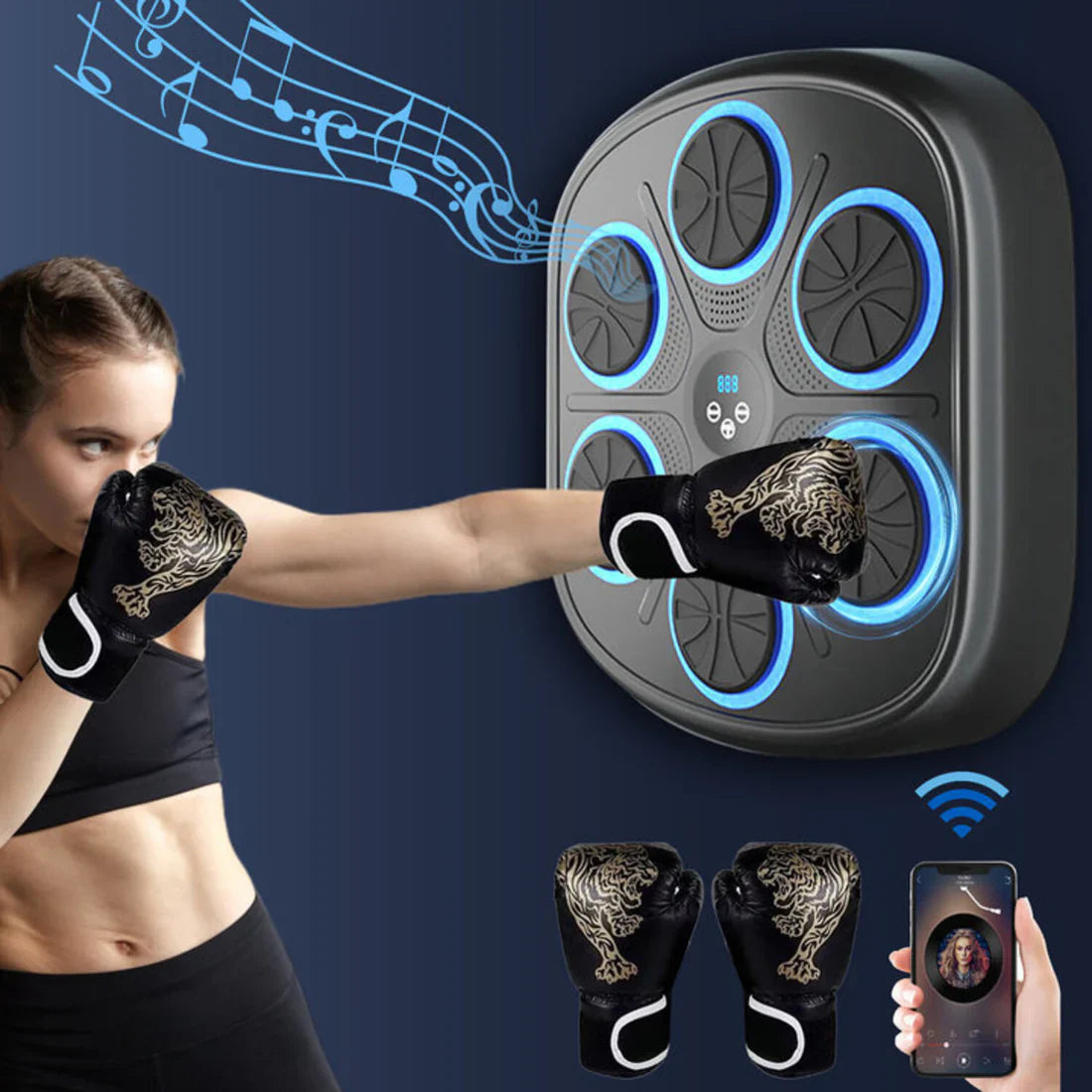 Interactive Music Boxing Machine with Gloves