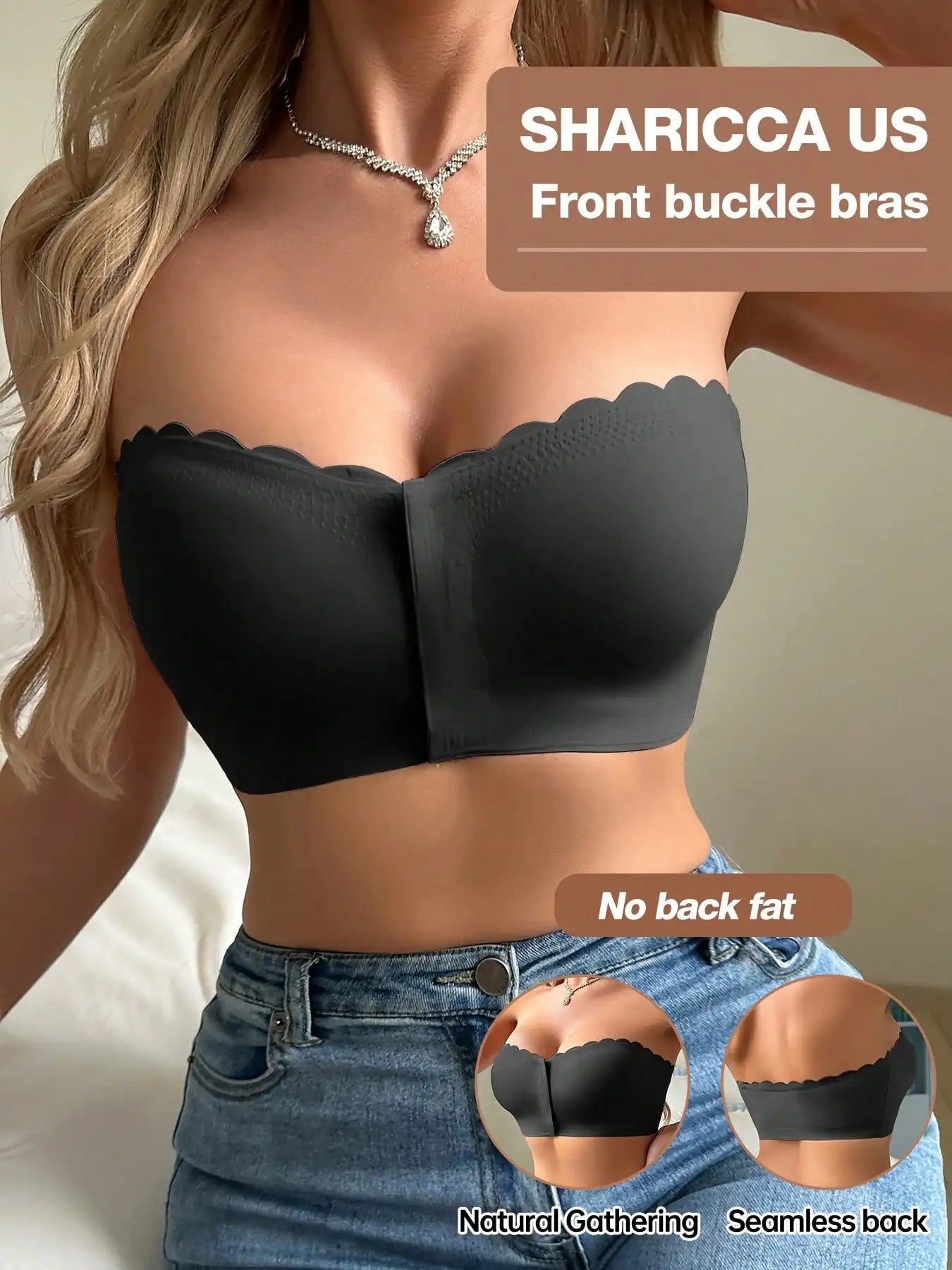 Non-Slip Front Closure Strapless Bra - Seamless & Wireless
