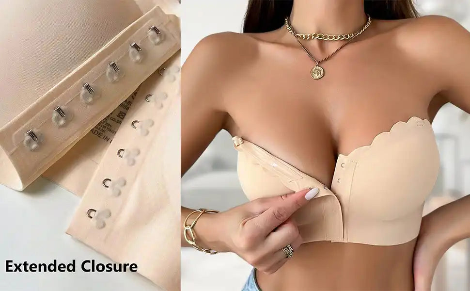Non-Slip Front Closure Strapless Bra - Seamless & Wireless
