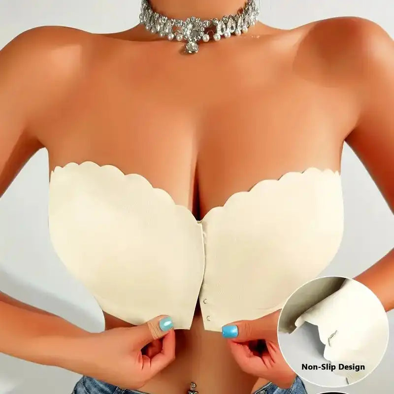 Non-Slip Front Closure Strapless Bra - Seamless & Wireless