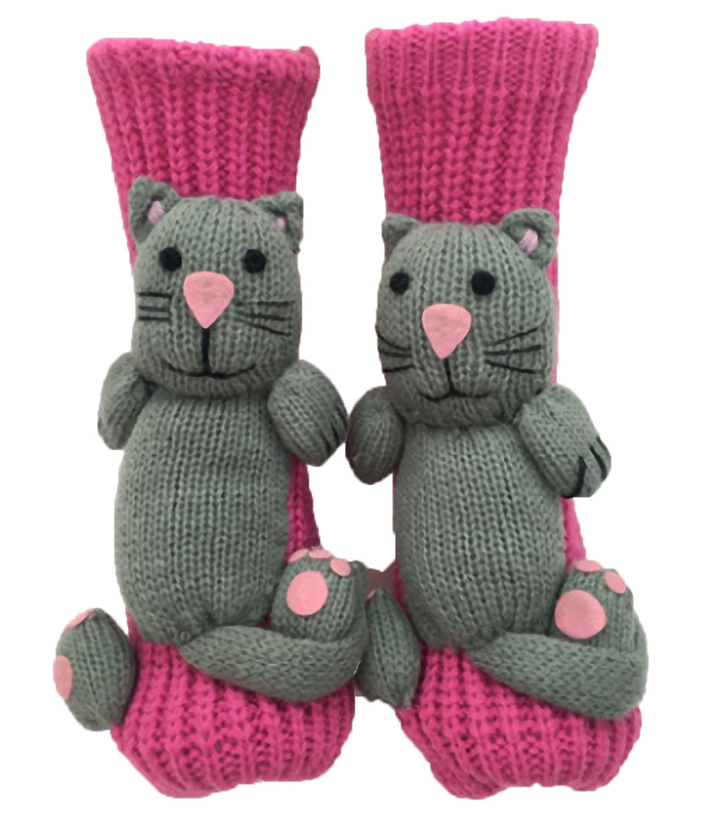 3D Cartoon Animal Funny Woolen Knit Socks Thickened Winter Warm Socks