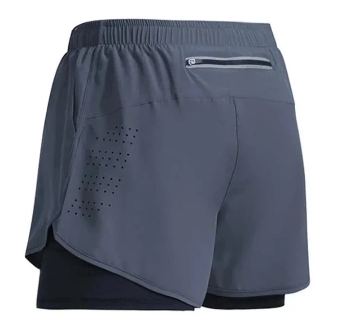 Men's Running Shorts Quick-drying ventilate Double Layer Shorts Sport Workout Training Bodybuilding Short Pants