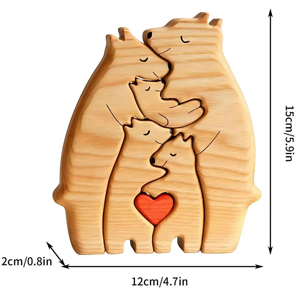 Personalized Bear Family Puzzle - Handcrafted Wooden Keepsake Gift