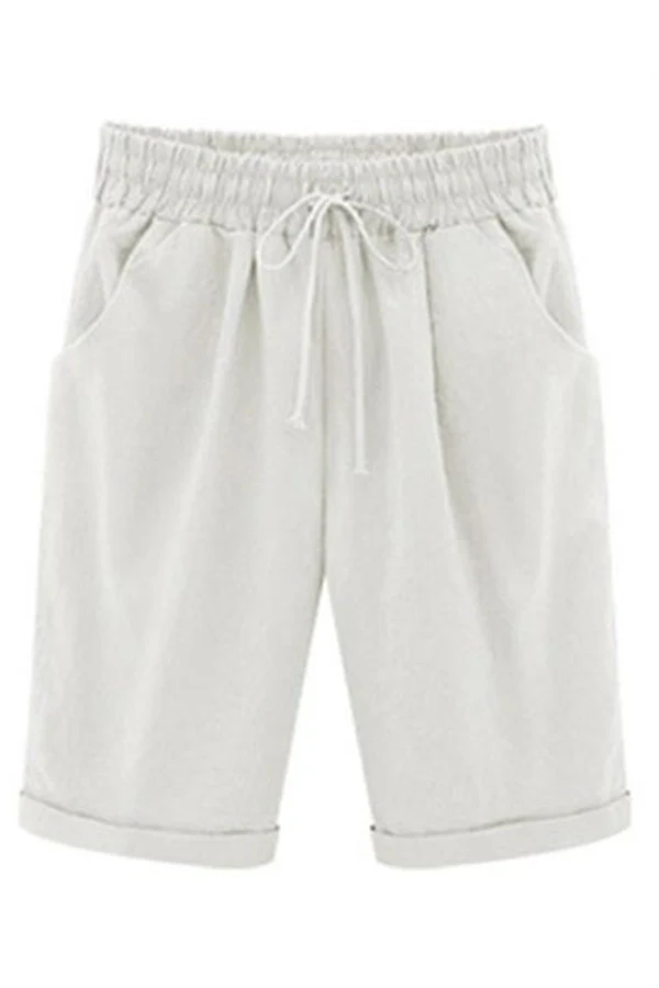 Plain with Pockets Sashes Holiday Loose Shorts (9 Colors)