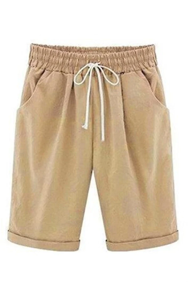 Plain with Pockets Sashes Holiday Loose Shorts (9 Colors)