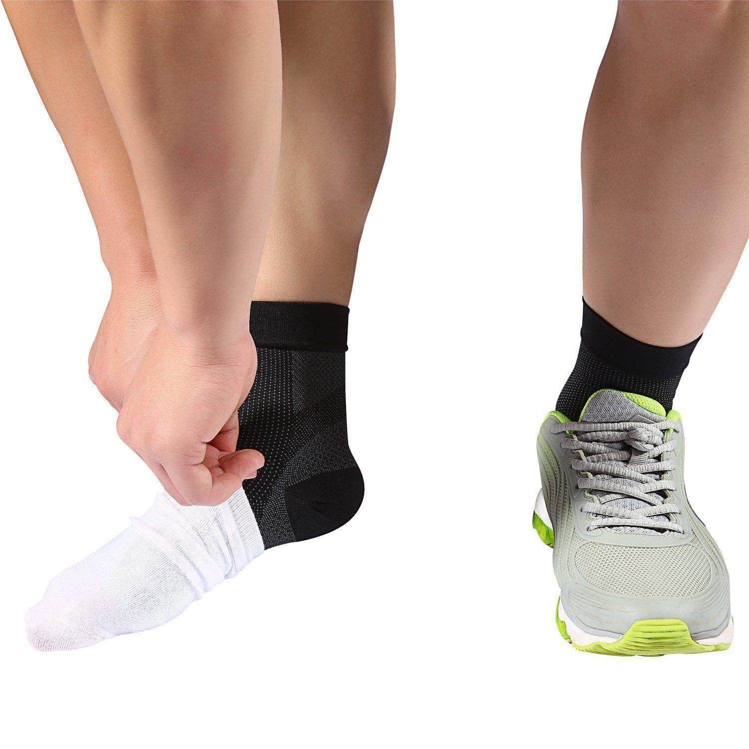 Compression Foot Sleeves - Open Toe Socks for Plantar Fasciitis and Arch Pain