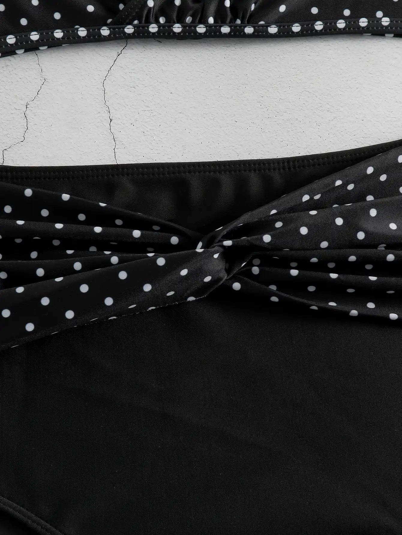 Plus Size Polka Dot Swimwear High Waist Bikini Set