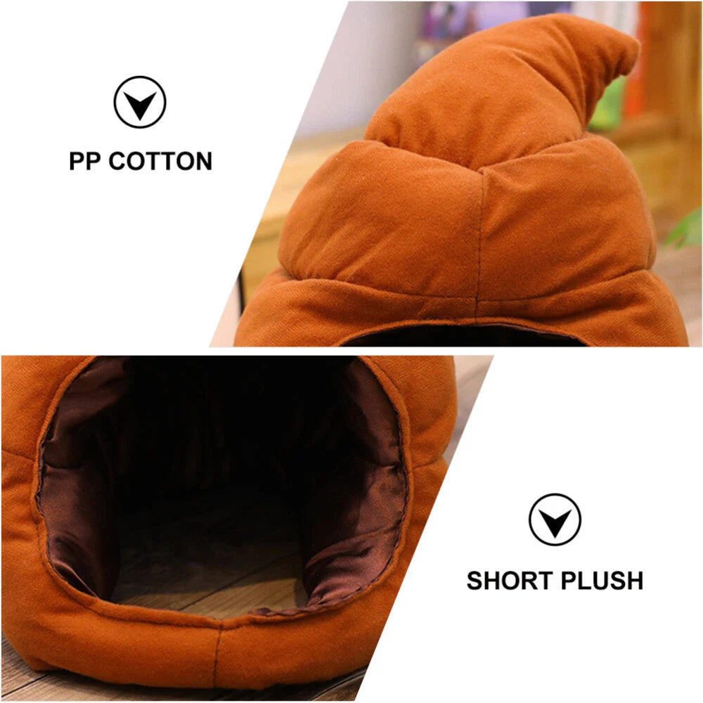 Plush Poop Emoji Hat - Funny Prank Headgear for April Fools & Carnivals