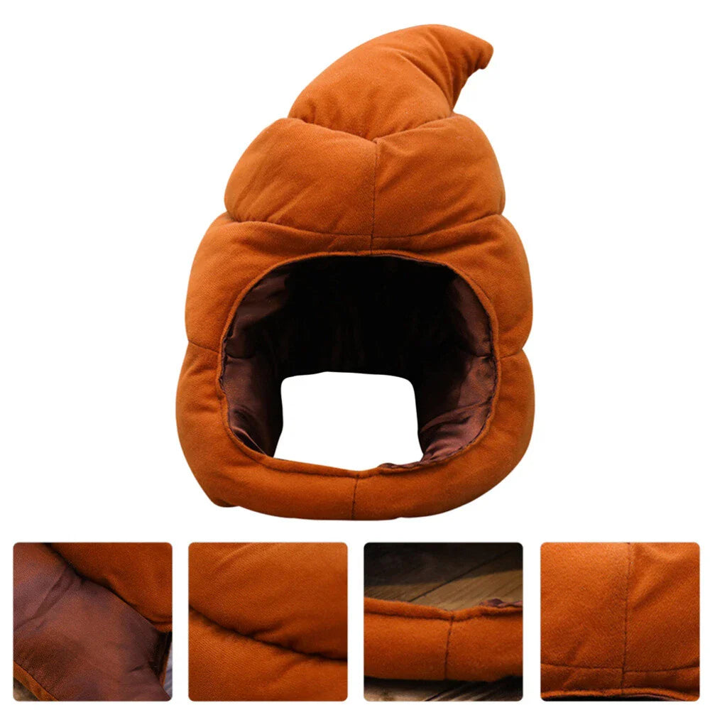 Plush Poop Emoji Hat - Funny Prank Headgear for April Fools & Carnivals