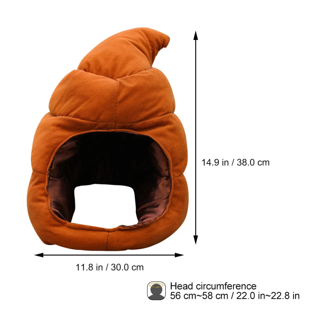 Plush Poop Emoji Hat - Funny Prank Headgear for April Fools & Carnivals
