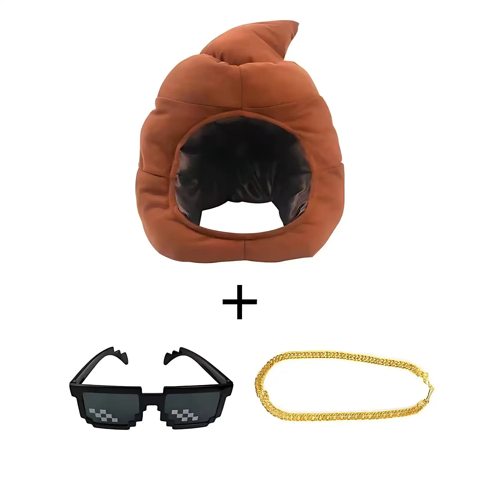 Plush Poop Emoji Hat - Funny Prank Headgear for April Fools & Carnivals