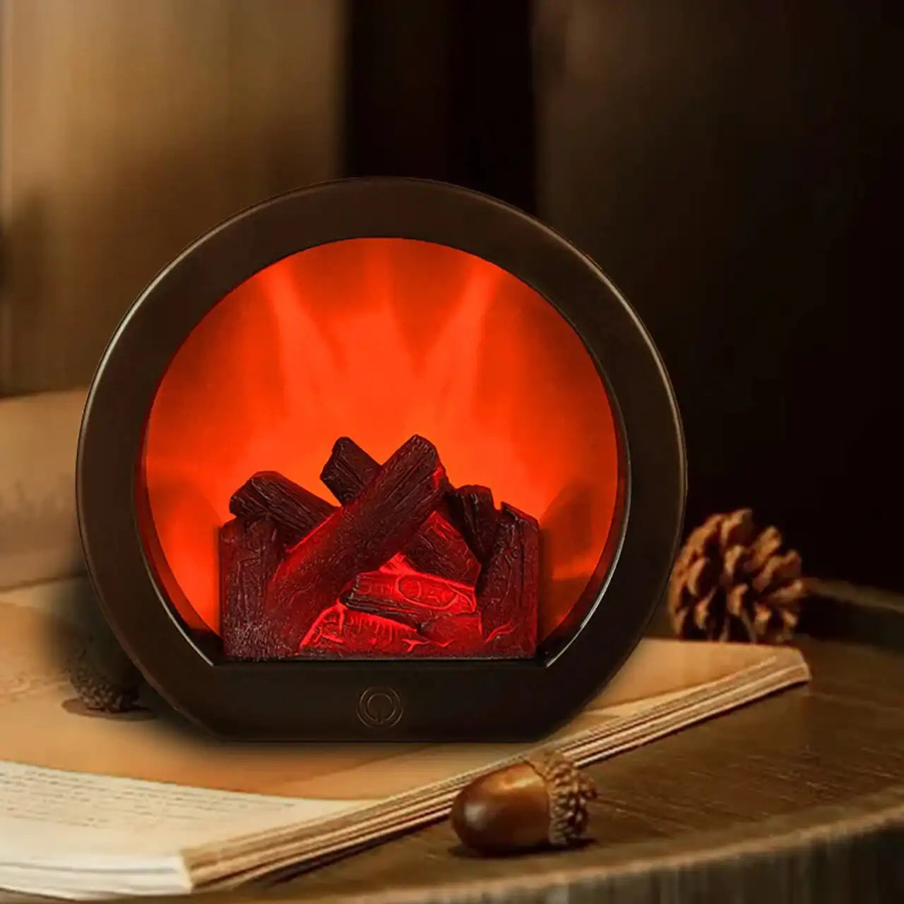 Portable Electric Fireplace Lamp - Flickering LED Flame for Home Decor