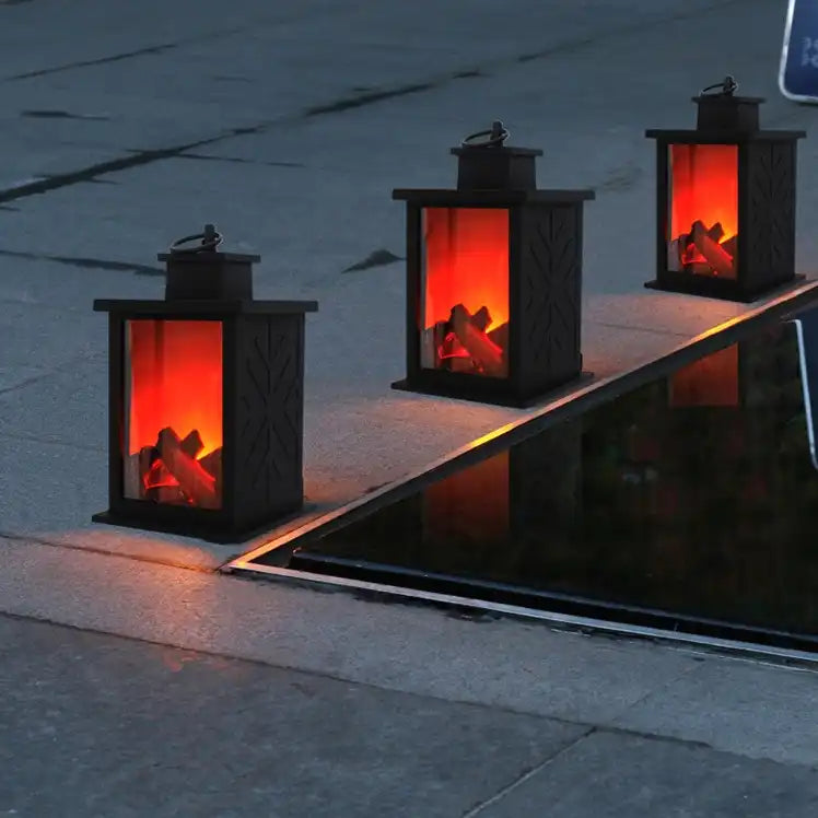 Portable Electric Fireplace Lamp - Flickering LED Flame for Home Decor