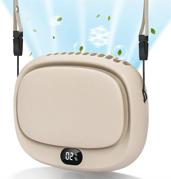 Portable Neck Fan with 5 Speeds USB Rechargeable for Travel & Home