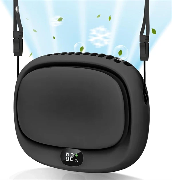 Portable Neck Fan with 5 Speeds USB Rechargeable for Travel & Home