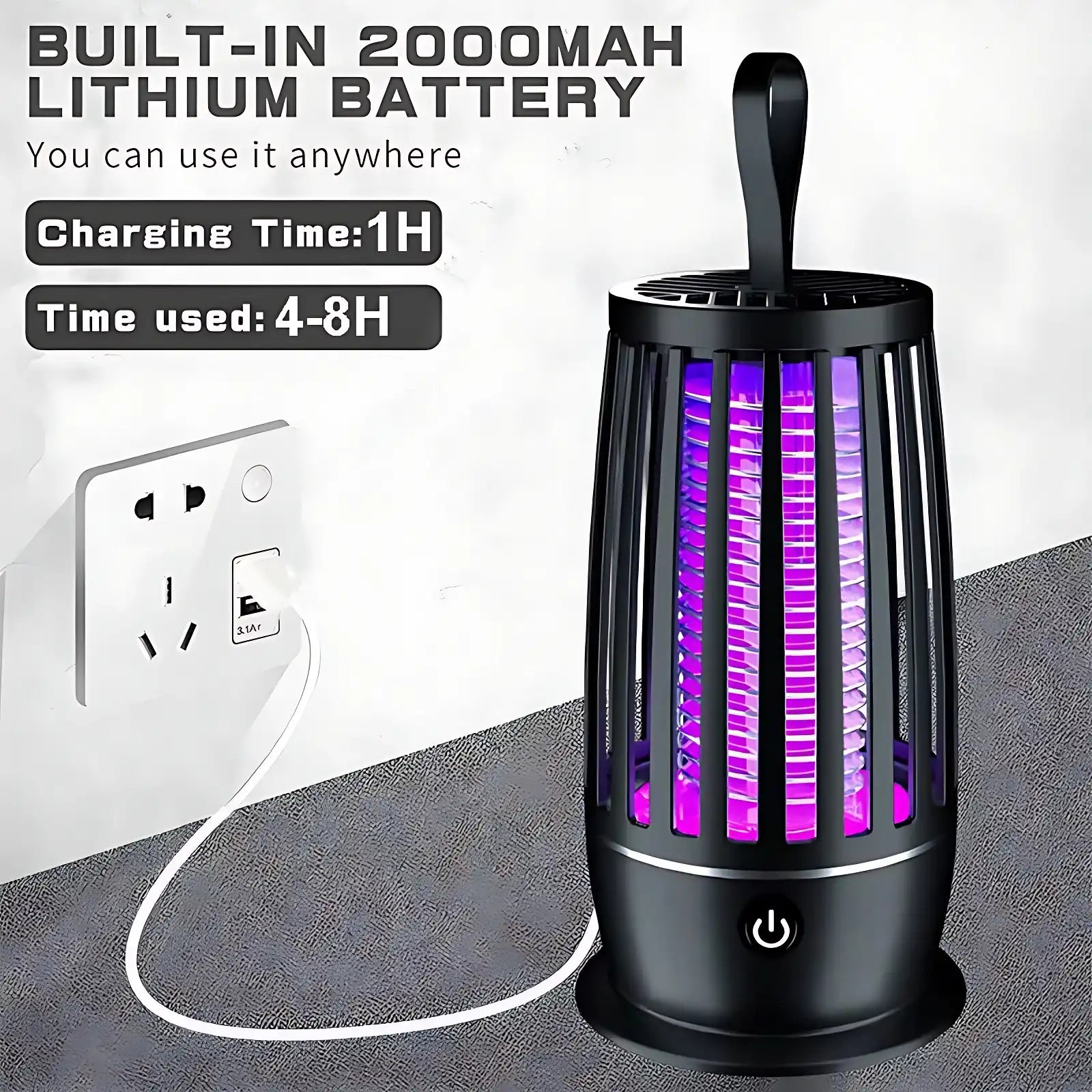 Portable Silent Electric Mosquito Killer LED Fly Trap Lamp