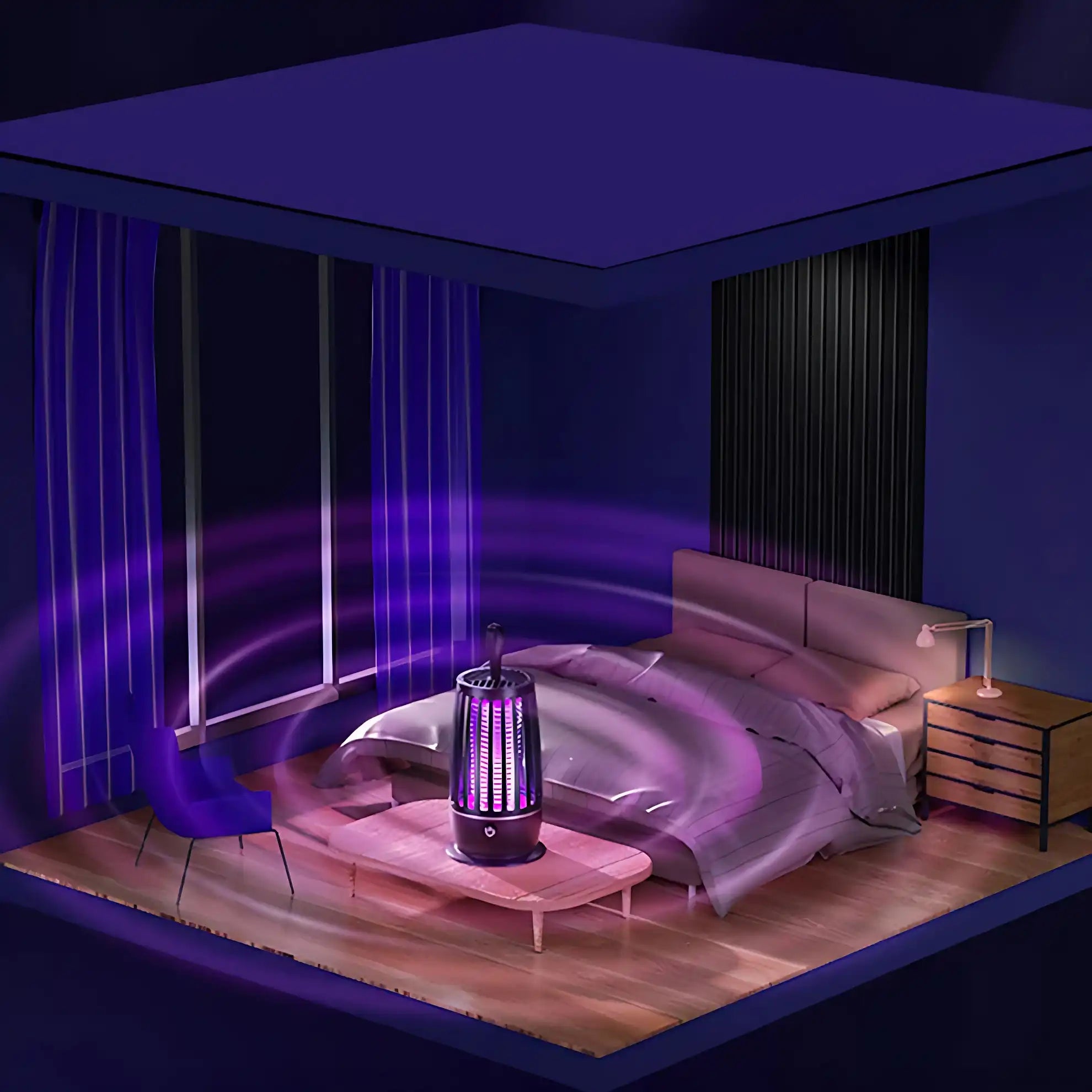 Portable Silent Electric Mosquito Killer LED Fly Trap Lamp