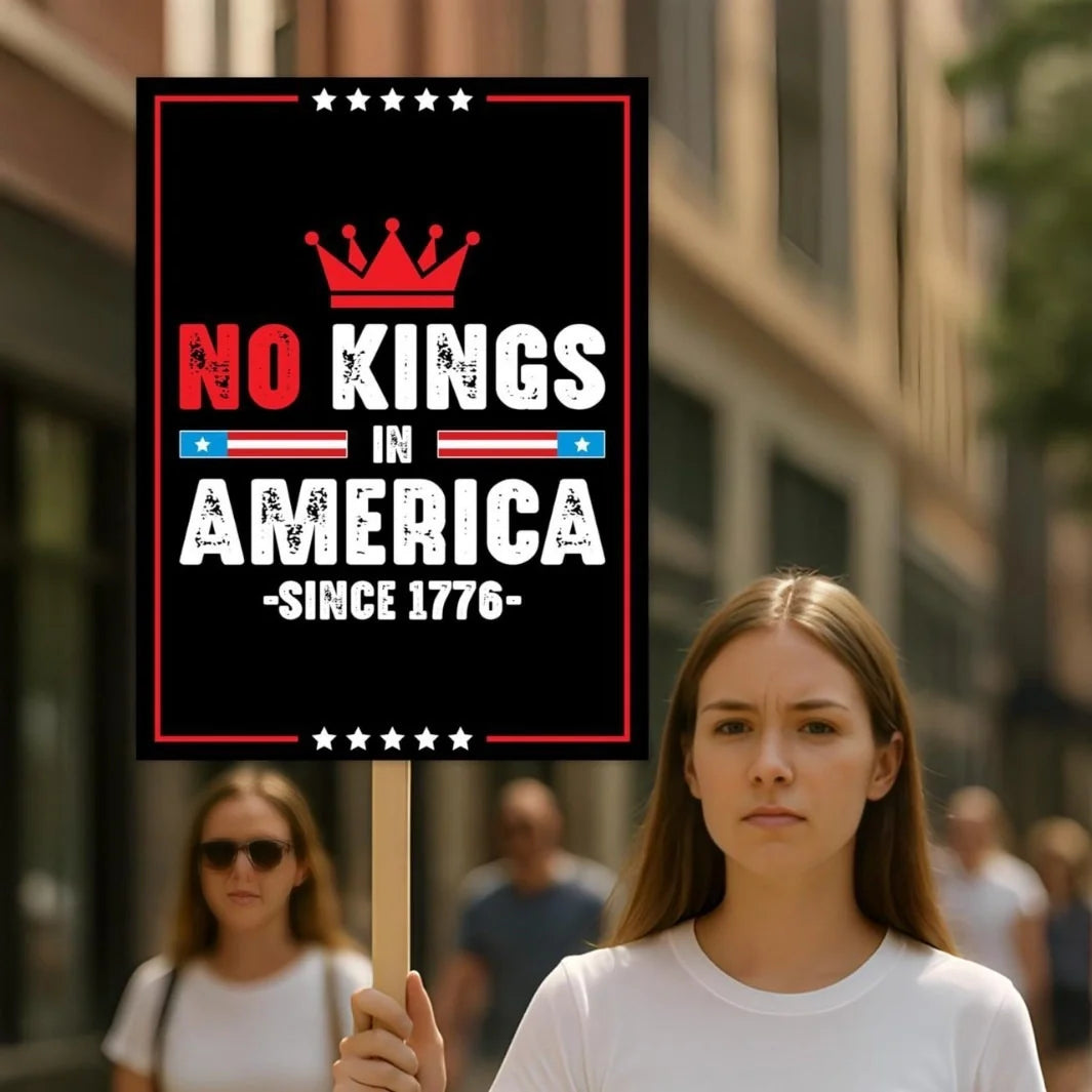 No Kings In America Protest Sign, Protest Poster Banner